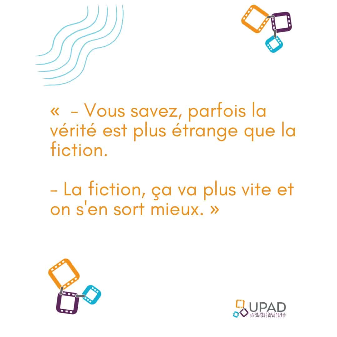 🎬 De quelle VF cette réplique est-elle tirée?
🔆 Tout le mois d’août, l’Upad vous fait vivre la saison 2 de la série "Devinez la Réplique" en vous régalant de savoureux dialogues de VF.
De quels films ou séries sont-ils tirés?
Quels en sont les auteurs?
Quelles sont vos répliques cultes?
À vous de jouer en commentaire. 😎